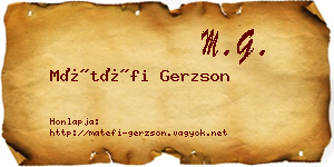 Mátéfi Gerzson névjegykártya
